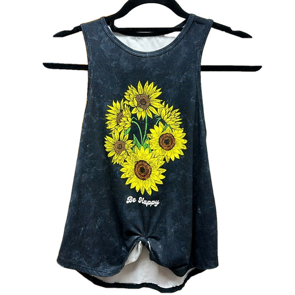Sunflower Graphic Muscle Tee - Black - Picture 2 of 5
